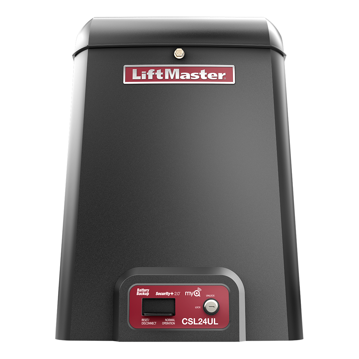 LiftMaster CSL24UL sliding gate operator with black housing
